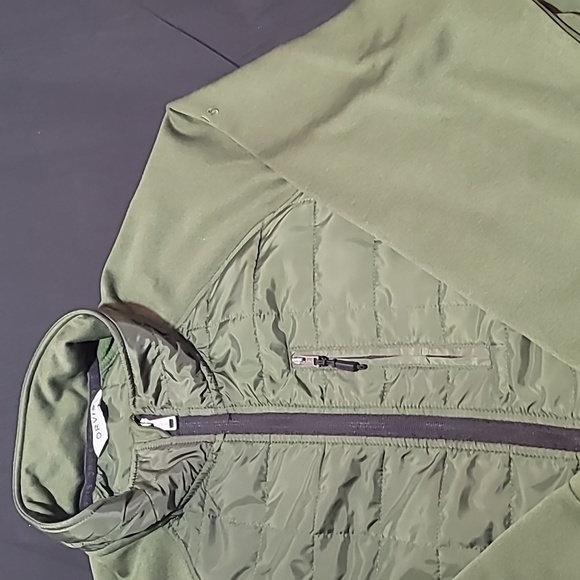 Orvis Quilted Snowbird Full Zip Jacket Lightweight Olive Green Mixed Media - Picture 5 of 13